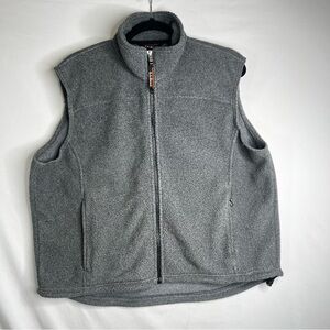 Vtg LL Bean Fleece Sweater Vest Mens L Gray Full Zip Outdoors Y2K Gorpcore